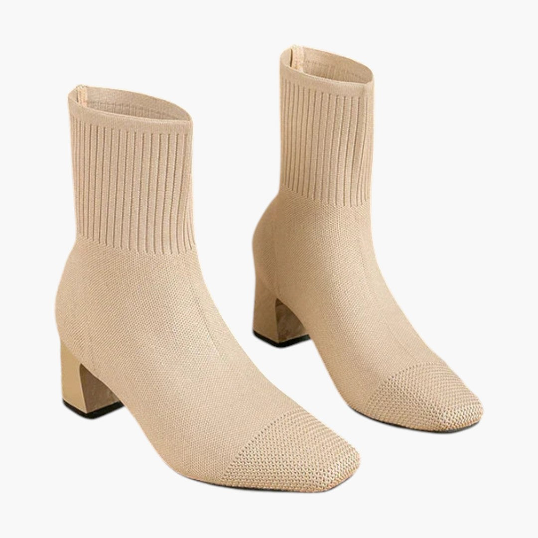 Bottes Confortables Femme avec Talon Haut et Surface Texturée