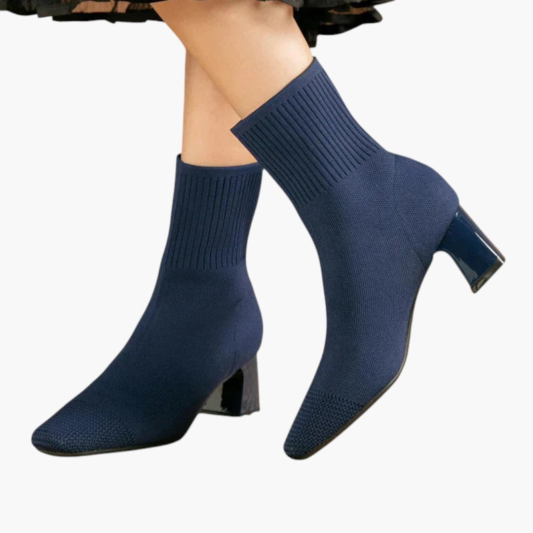 Bottes Confortables Femme avec Talon Haut et Surface Texturée