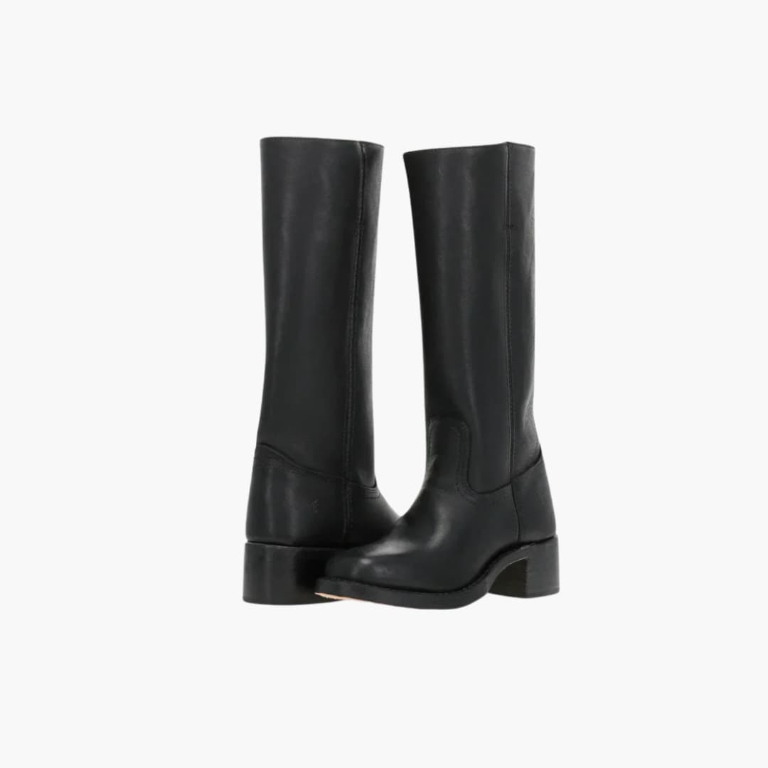 Bottes femme hautes jusqu’au genou avec talon empilé et bout rond