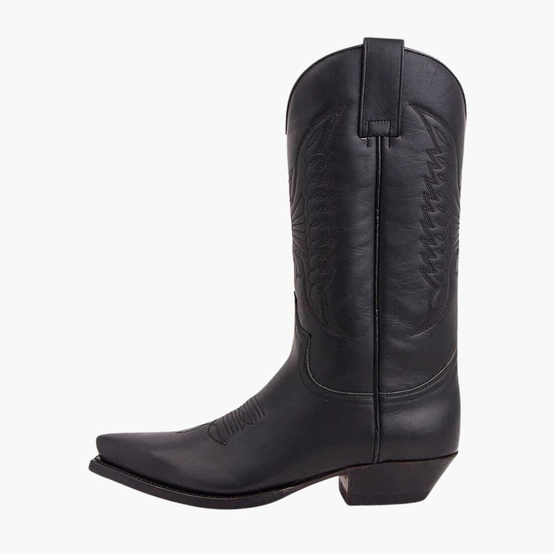 Stivali western donna con gambale ricamato e punta appuntita