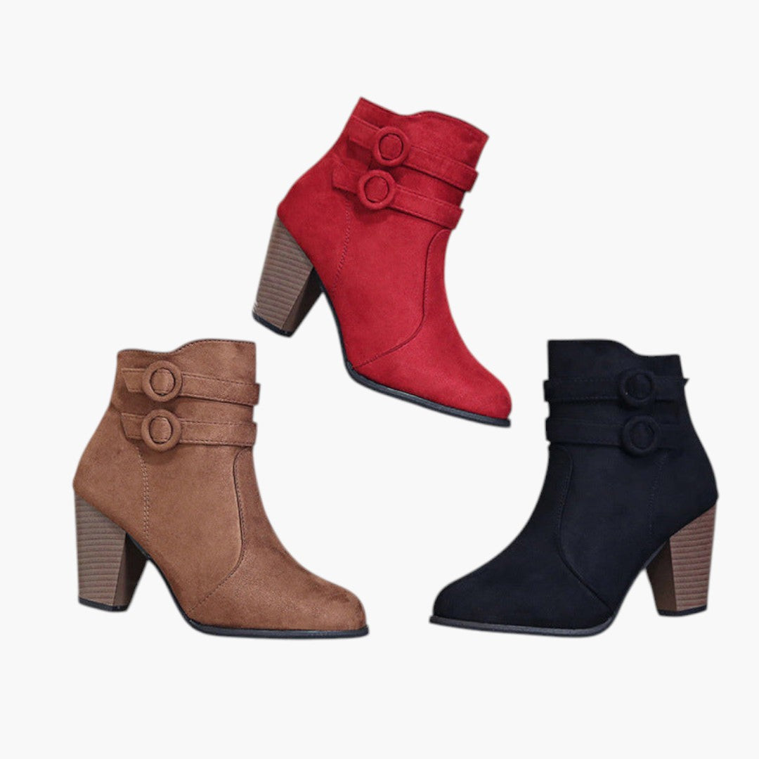Bottines femmes avec détails de boucle et talons confortables