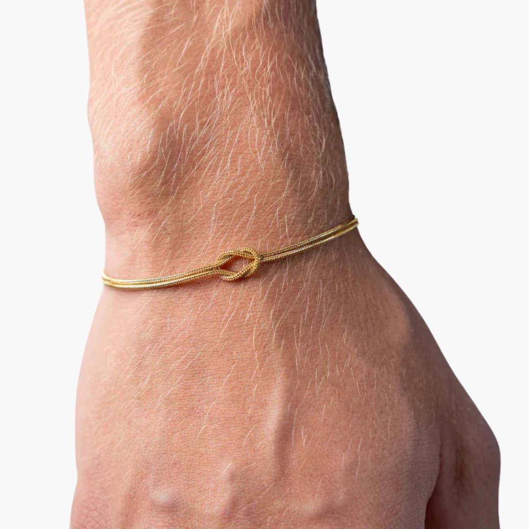 Bracelet homme 1,5 mm en or design minimaliste et ajustable