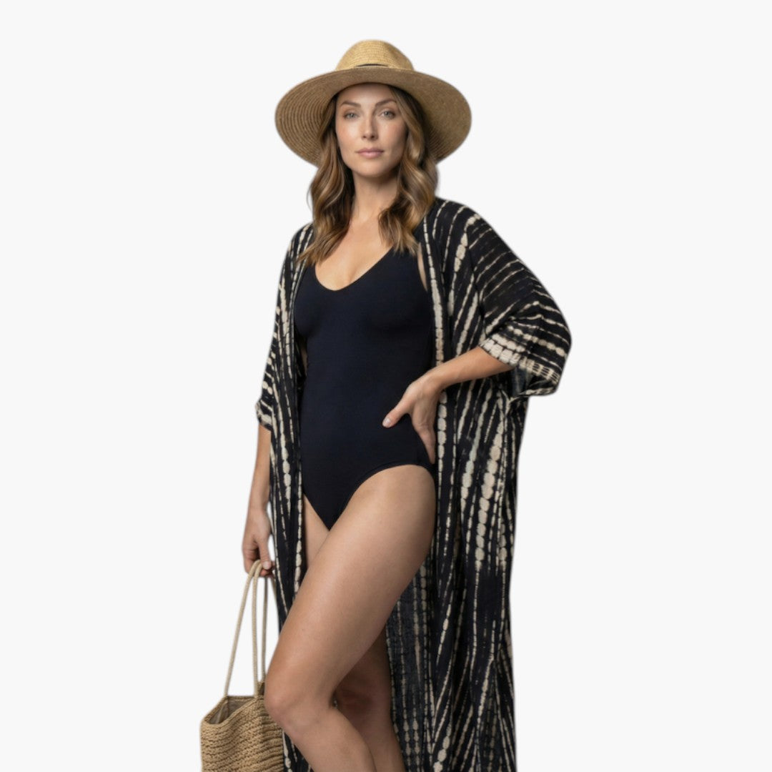 Cache maillot donna con davanti aperto e maniche a tre quarti