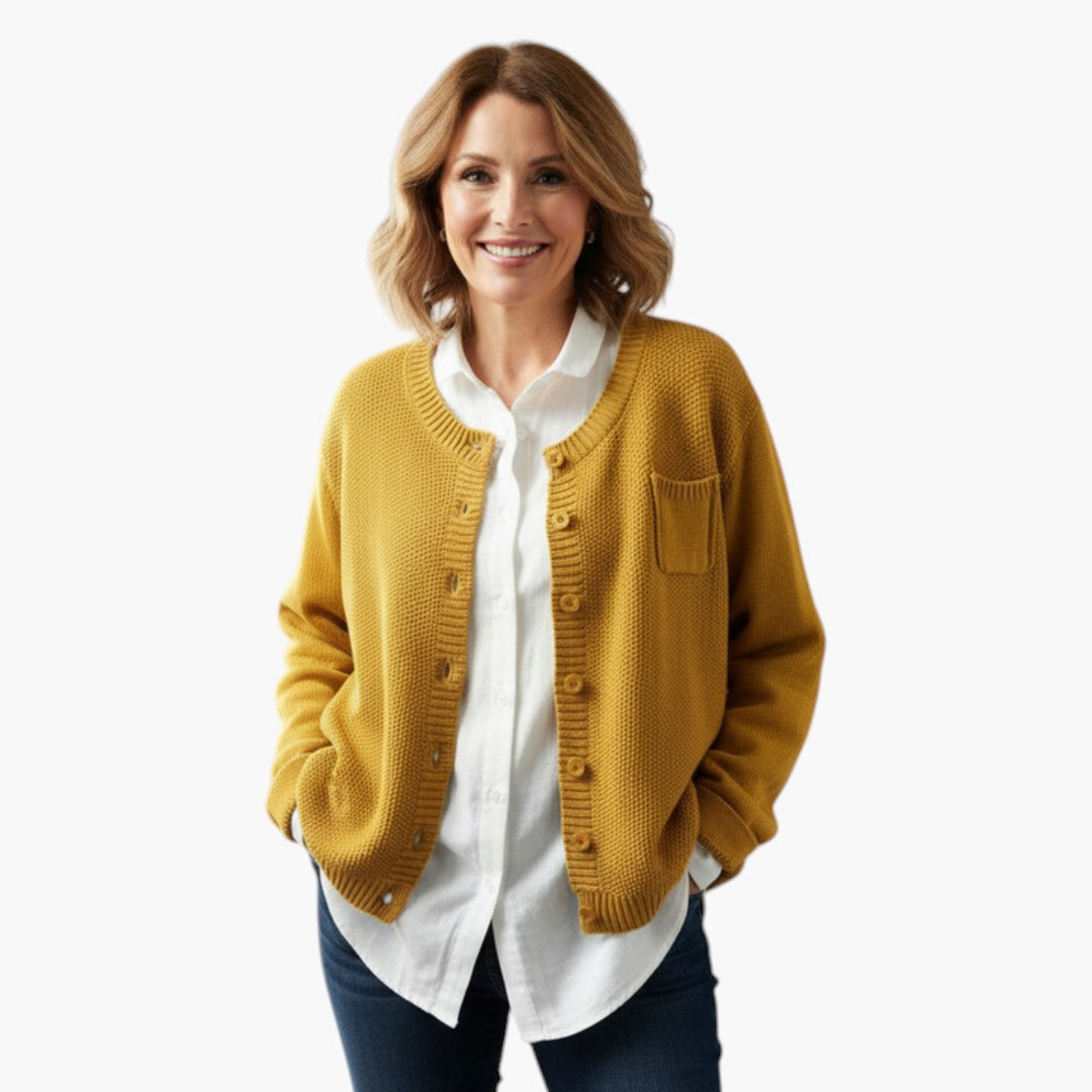 Cardigan Femme avec boutons et poche poitrine