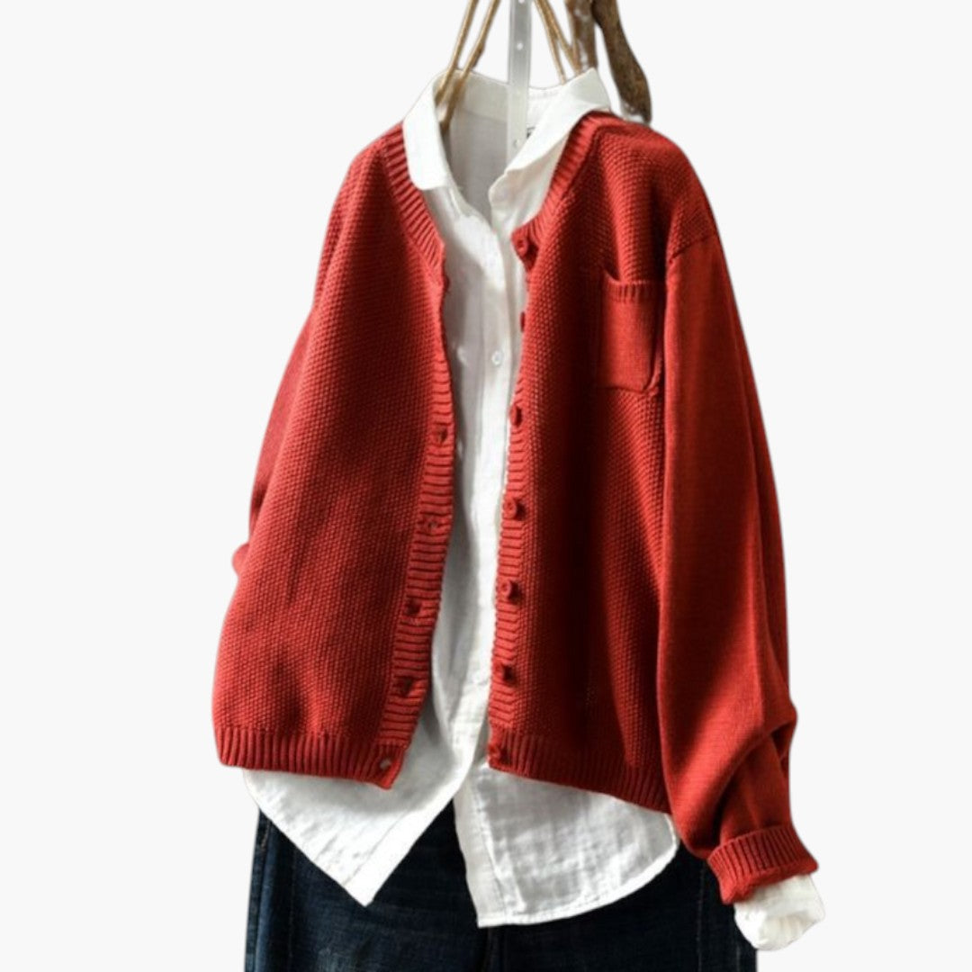 Cardigan Femme avec boutons et poche poitrine