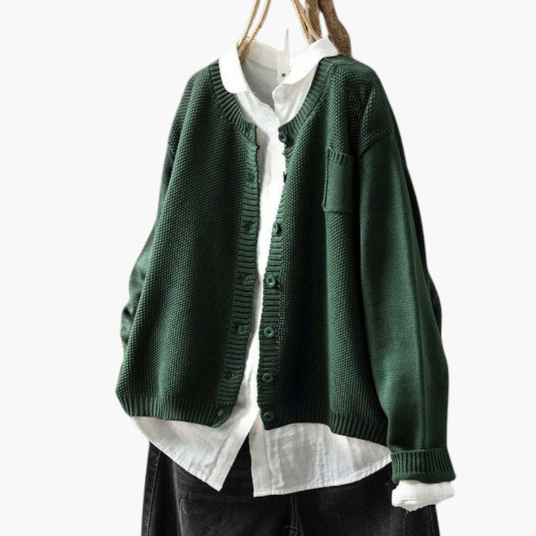 Cardigan Femme avec boutons et poche poitrine