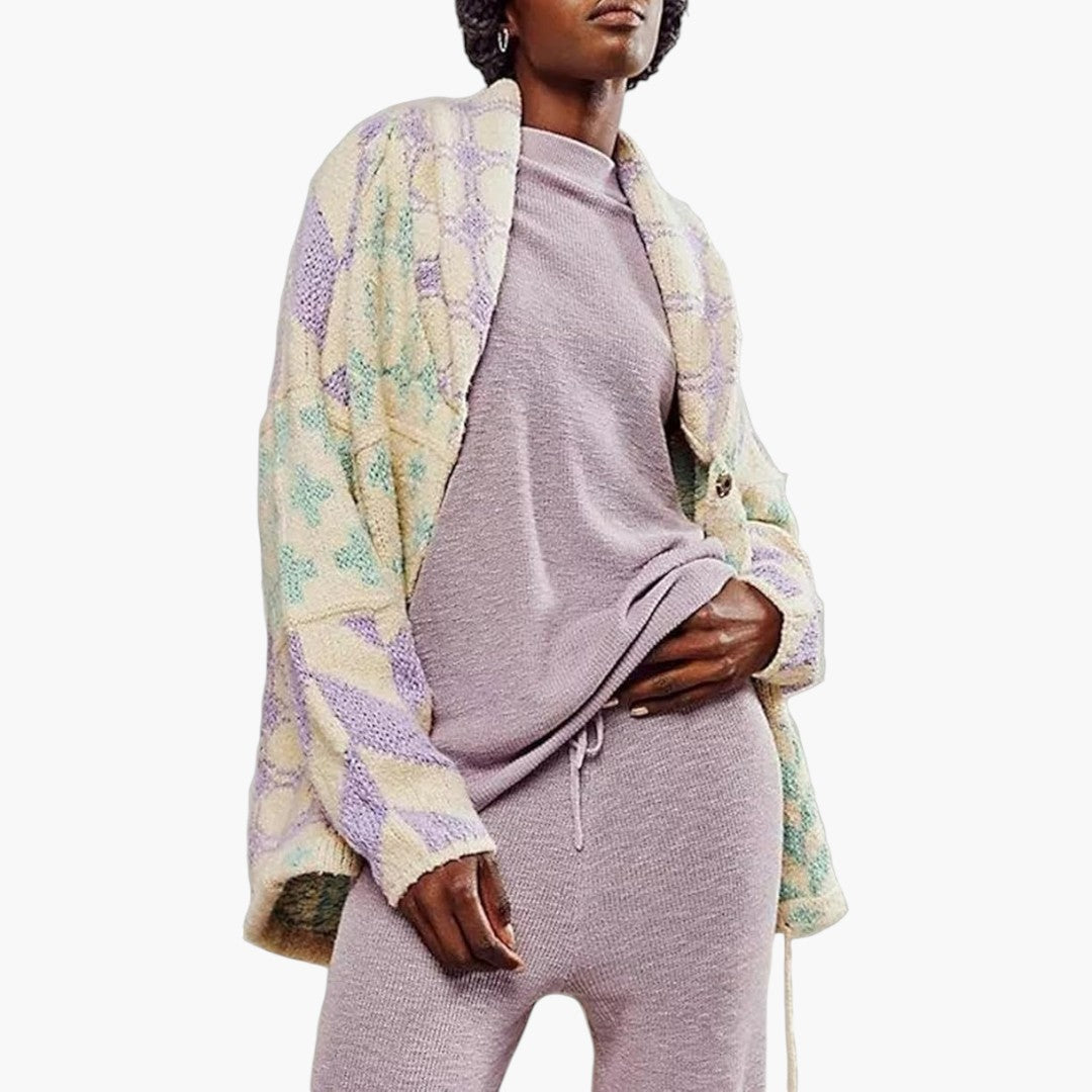 Damen-Cardigan mit Knopfleiste und langen Ärmeln