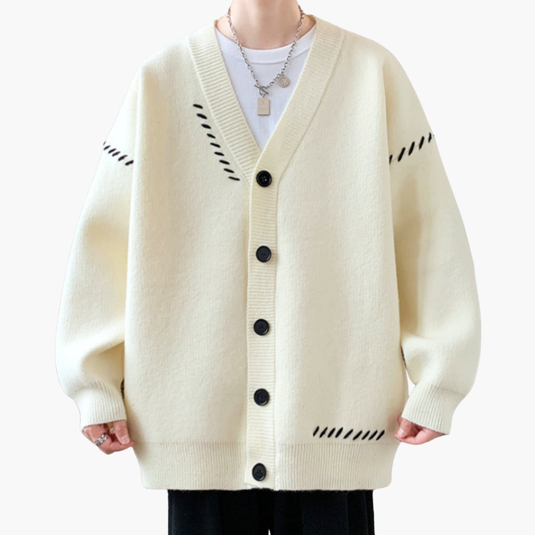 Heren gebreid vest met knoopsluiting
