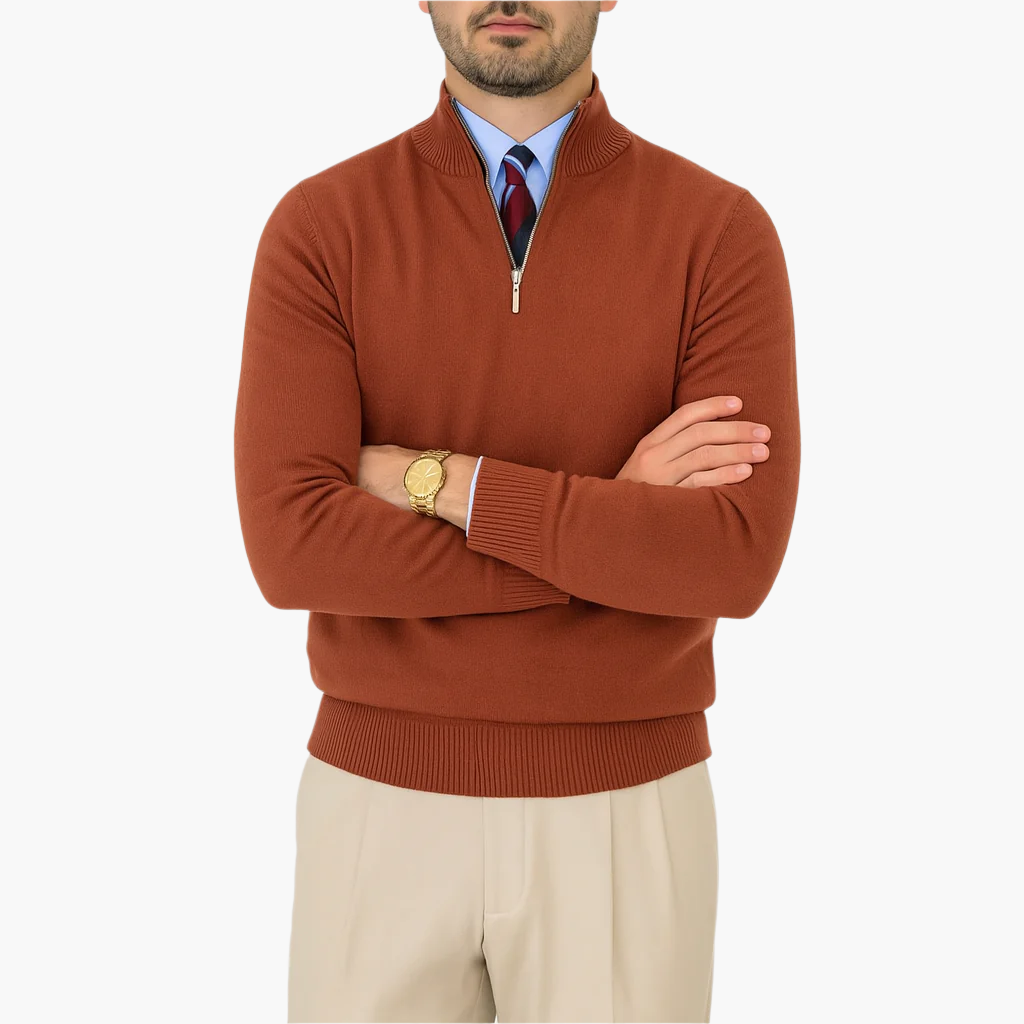 Pull homme à demi‑zip pour bureau et usage quotidien