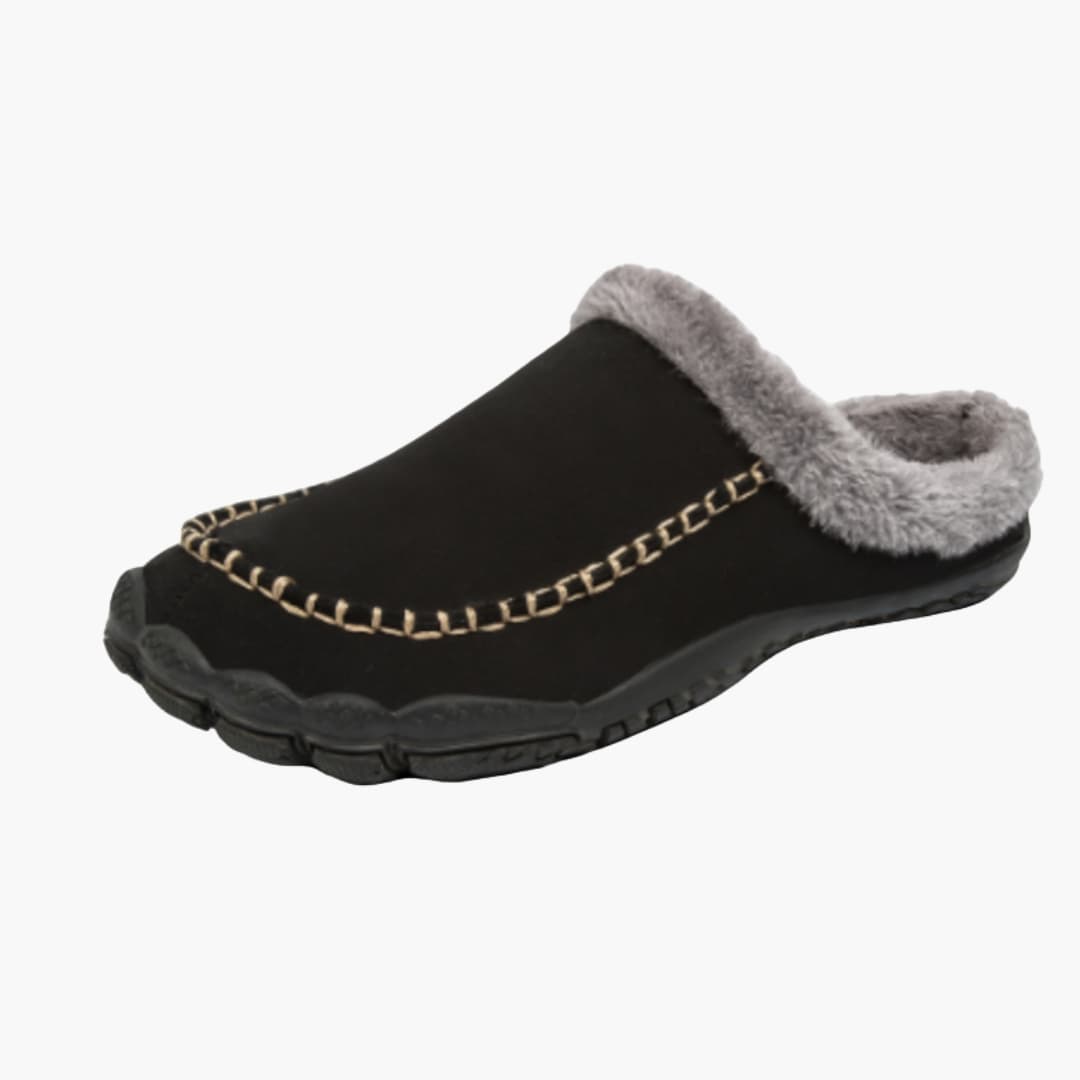 Chaussons Homme Sans Fermeture avec Semelle Antidérapante et Intérieur Tissu
