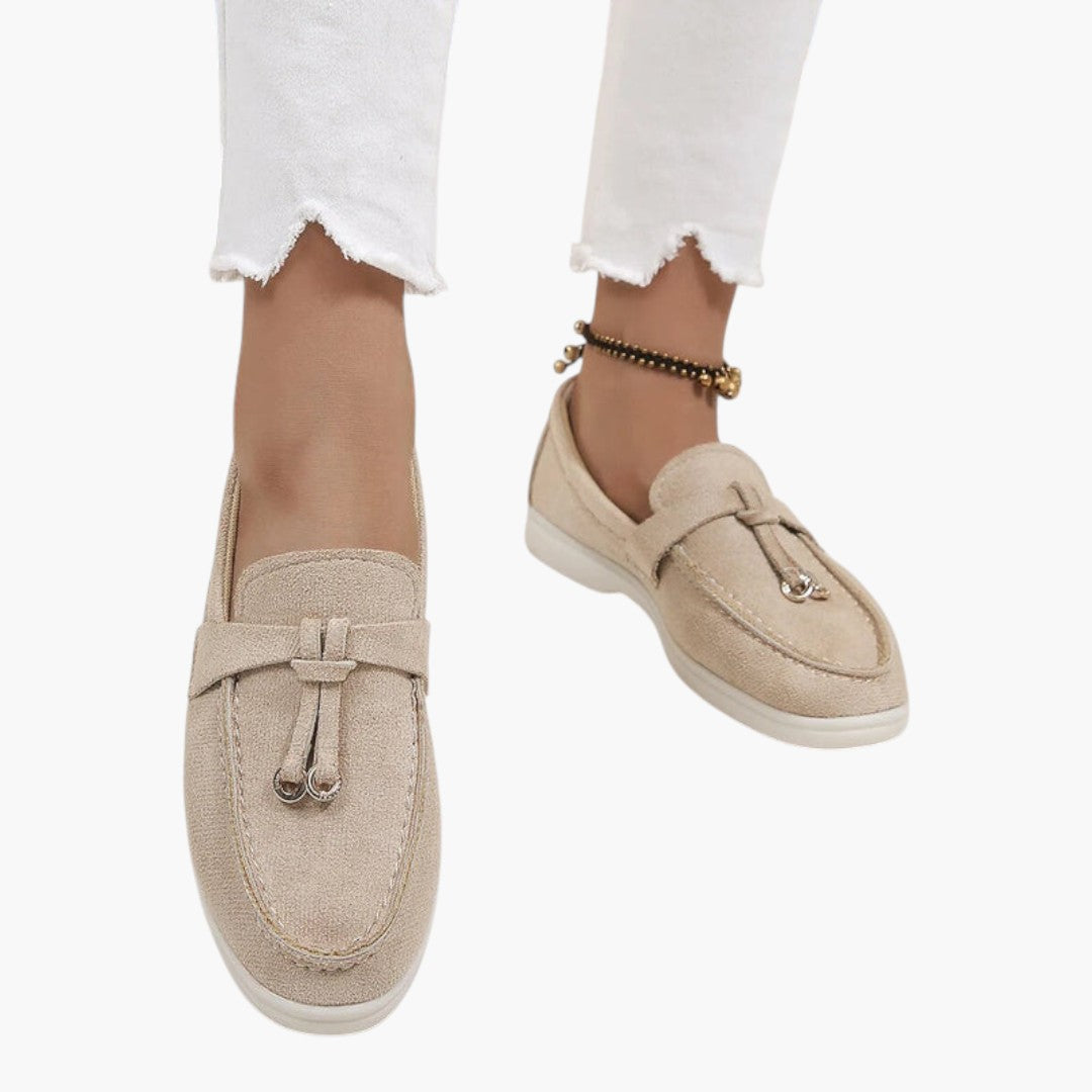 Chaussures Femme Mocassins a Finition Suédée et Semelle Plate