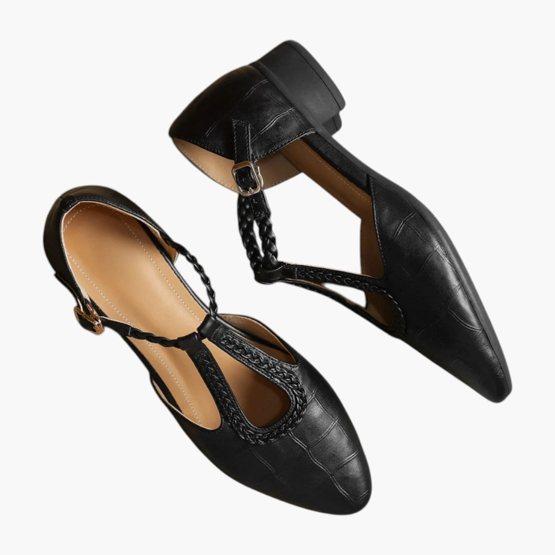 Chaussures Femme Plates avec Bride Tressée et Bout Pointu