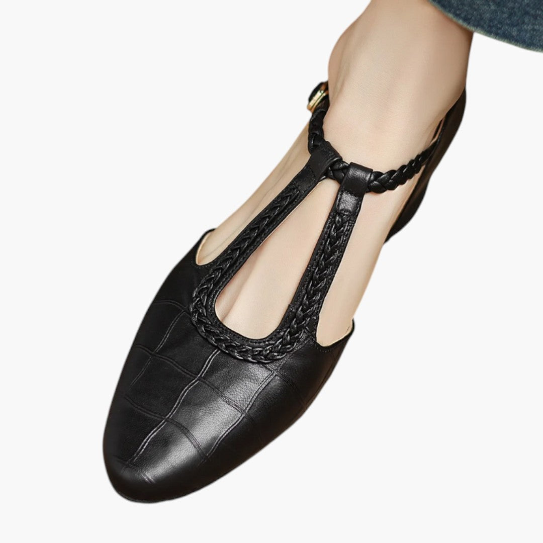 Chaussures Femme Plates avec Bride Tressée et Bout Pointu