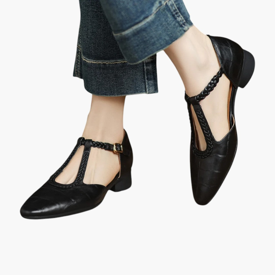 Chaussures Femme Plates avec Bride Tressée et Bout Pointu