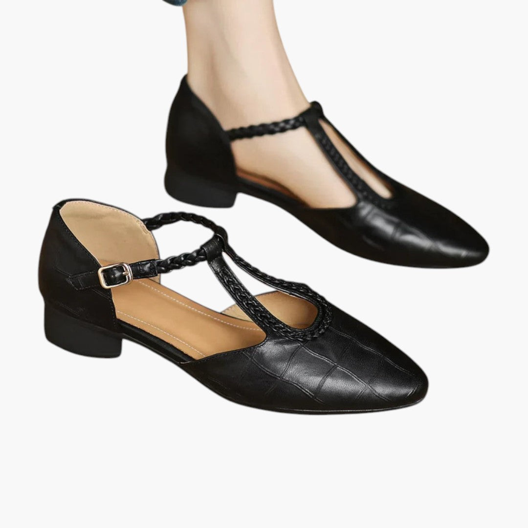 Chaussures Femme Plates avec Bride Tressée et Bout Pointu