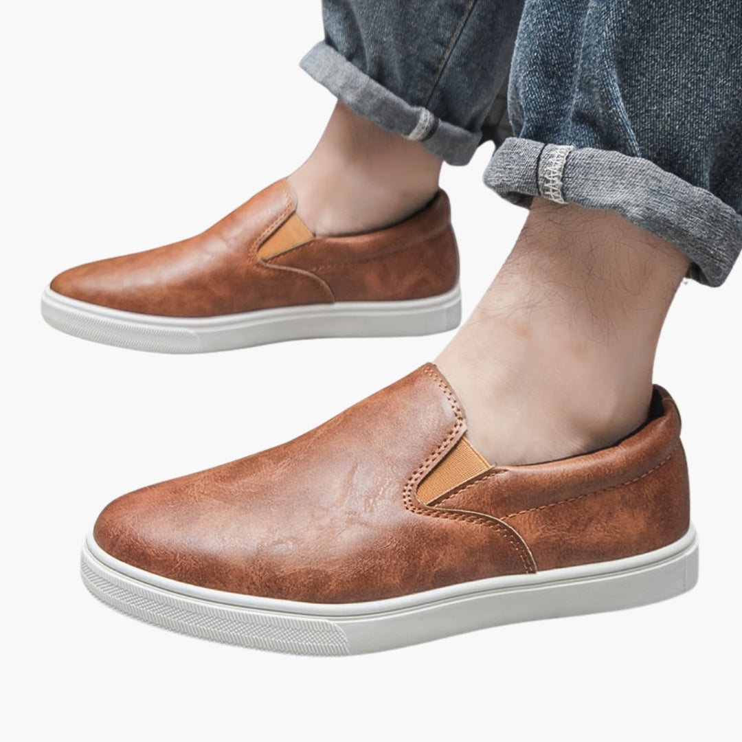 Scarpe Uomo Slip On con Suola in PVC e Tomaia in PU