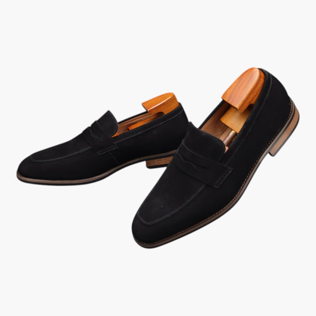 Scarpe Uomo Slip On con Punta Tonda e Suola in Gomma
