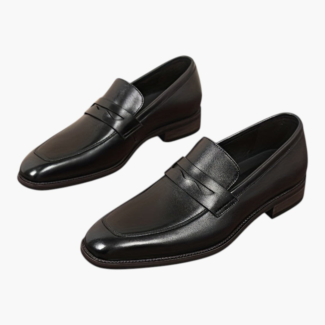 Chaussures Homme Slip On avec Cuir Bovin et Bout Rond
