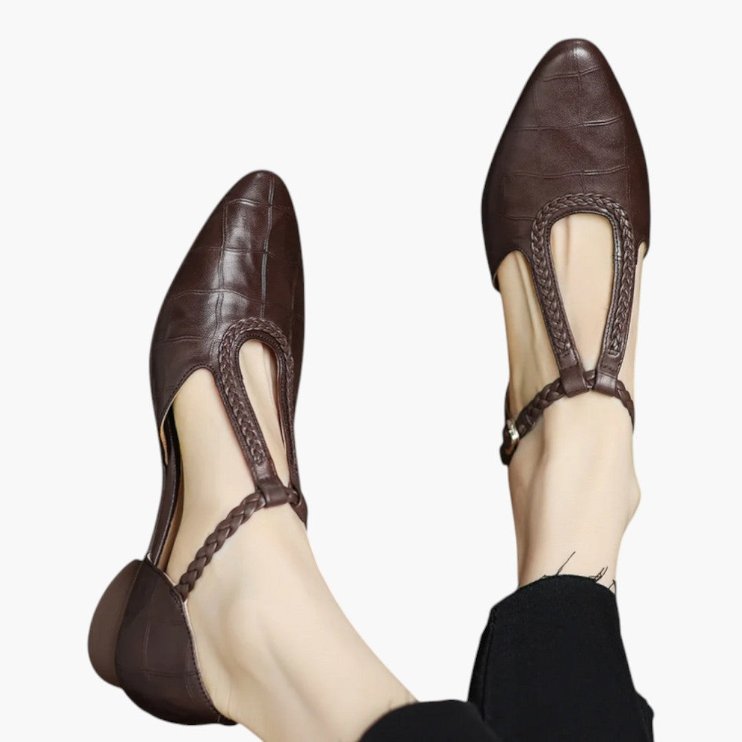 Chaussures Mary Janes femmes avec sangle en T et talon plat