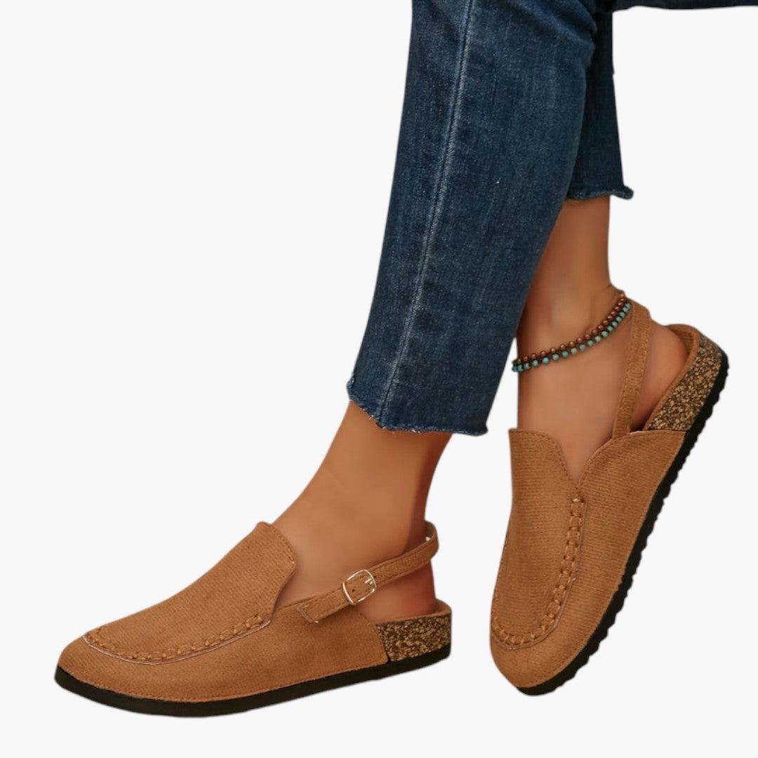 Chaussures Mule Femme avec Bout Rond et Semelle Plate