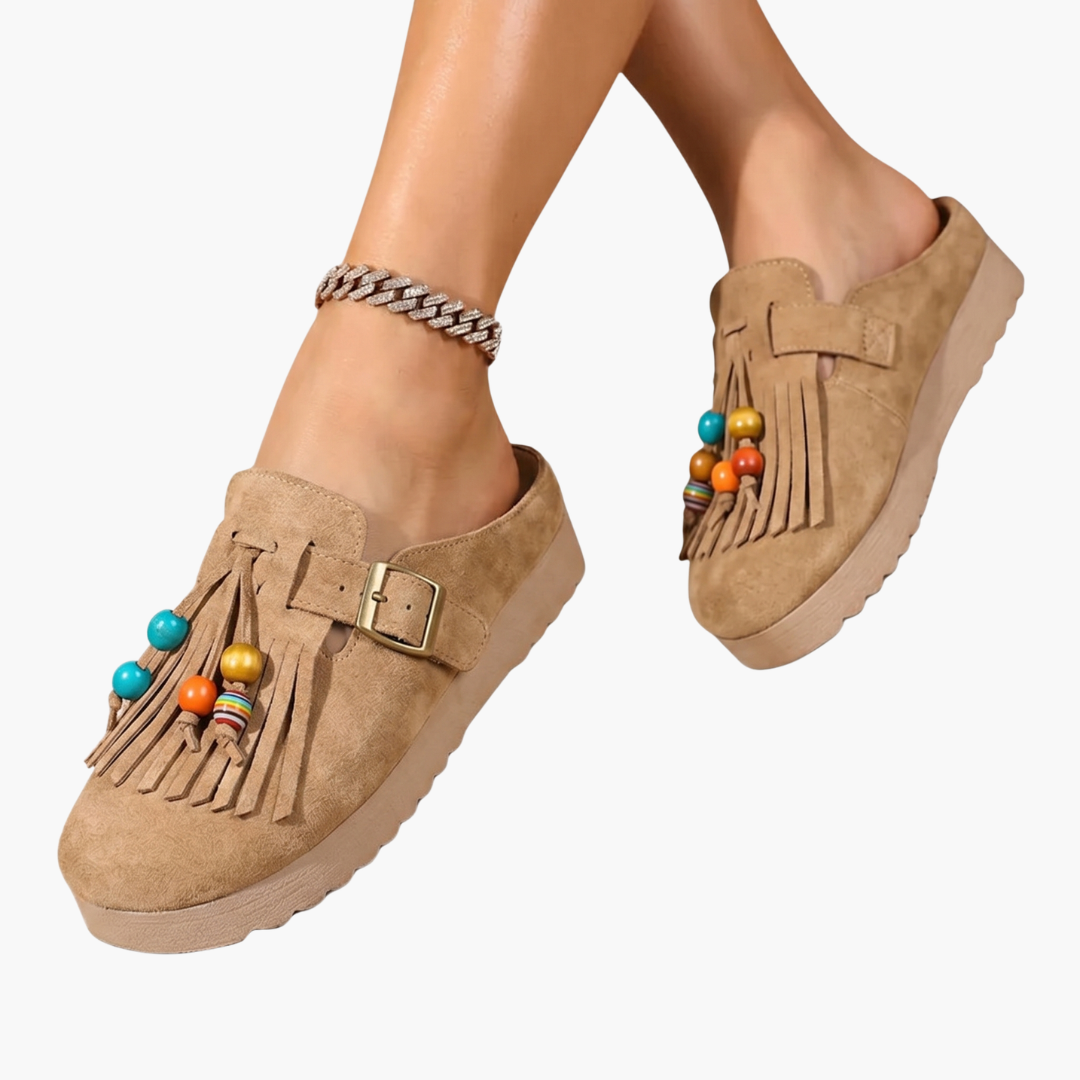 Chaussures Mules Femme avec Bout Rond et Semelle Plateforme