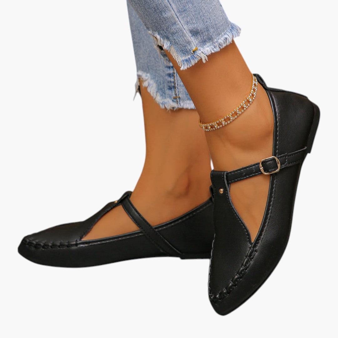 Chaussures Plates Femme avec Bout Pointu et Fermeture Slip On