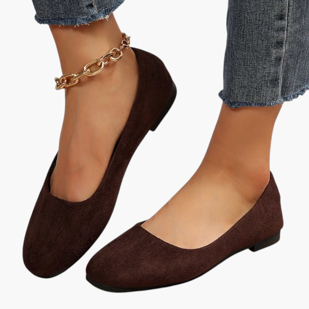 Chaussures Plates Femme avec Enfilage Facile et Bout Uni