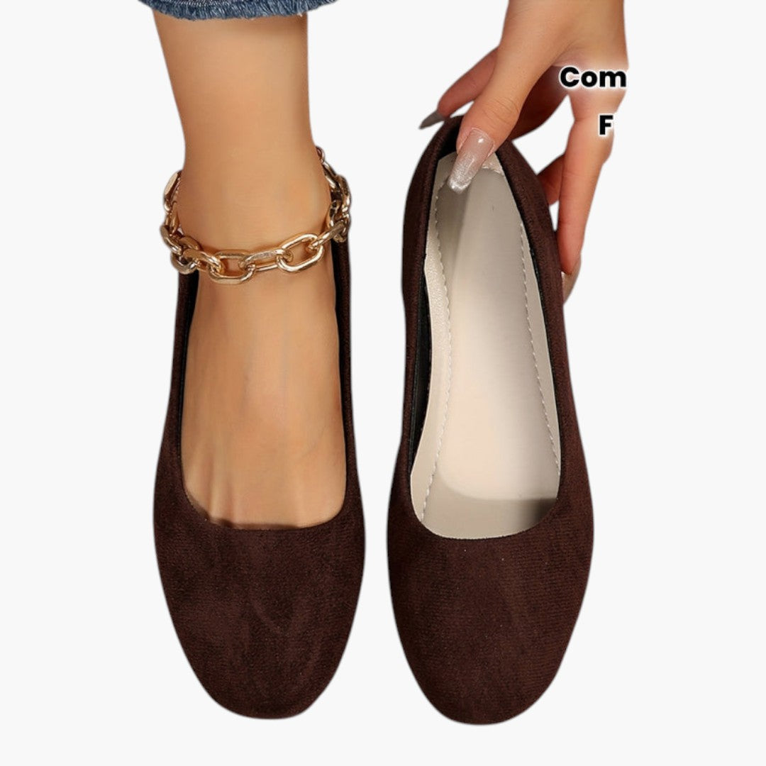 Chaussures Plates Femme avec Enfilage Facile et Bout Uni