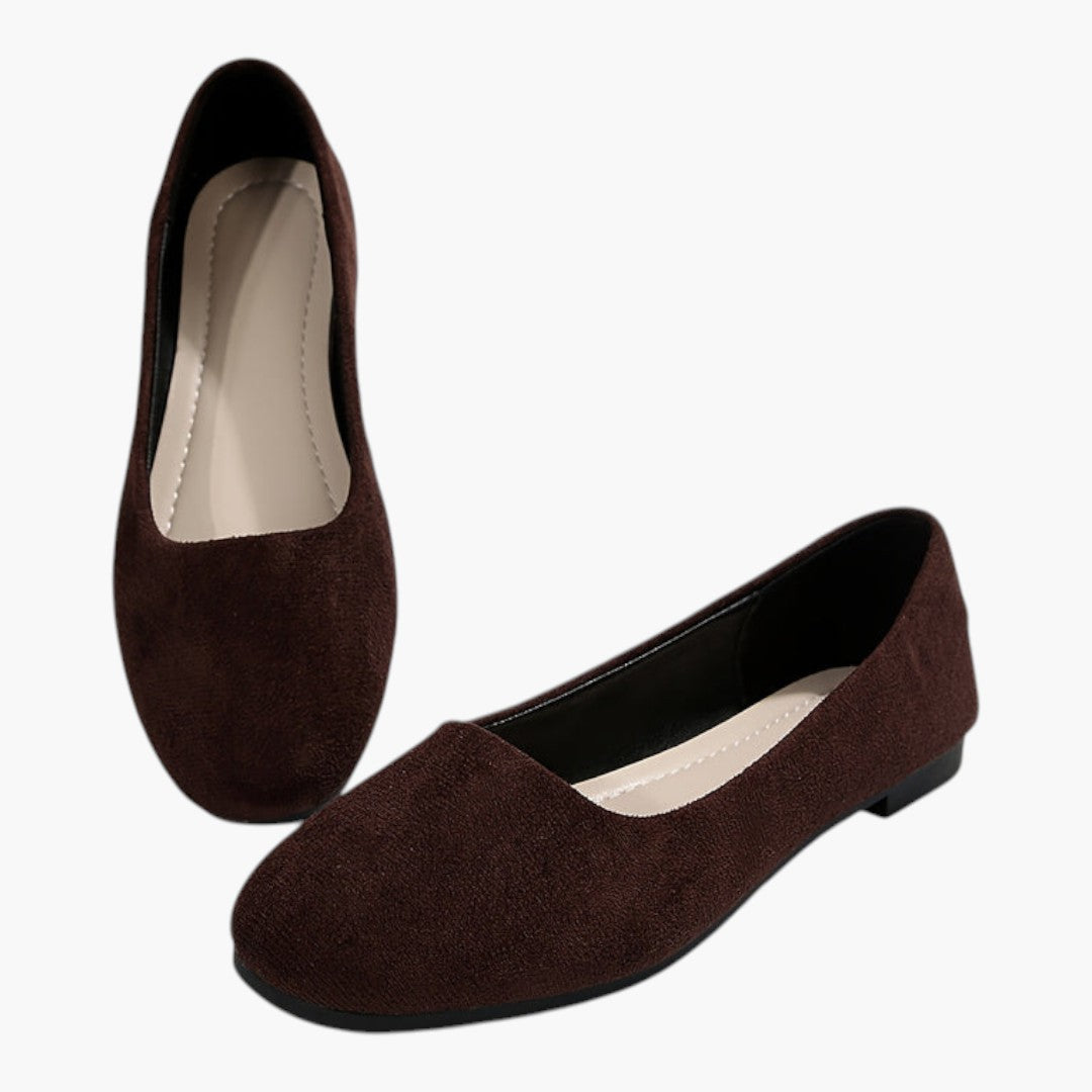 Chaussures Plates Femme avec Enfilage Facile et Bout Uni