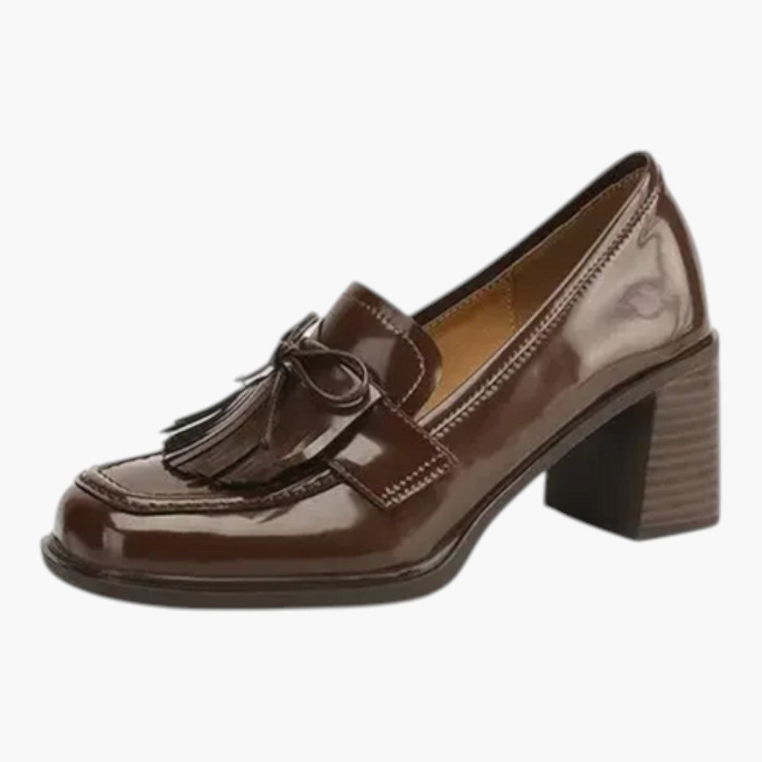 Scarpe con tacco a blocco da donna con suola in gomma