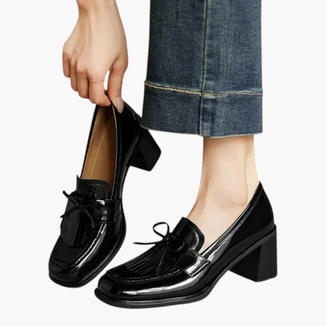 Chaussures à talon bloc femmes a semelle en caoutchouc