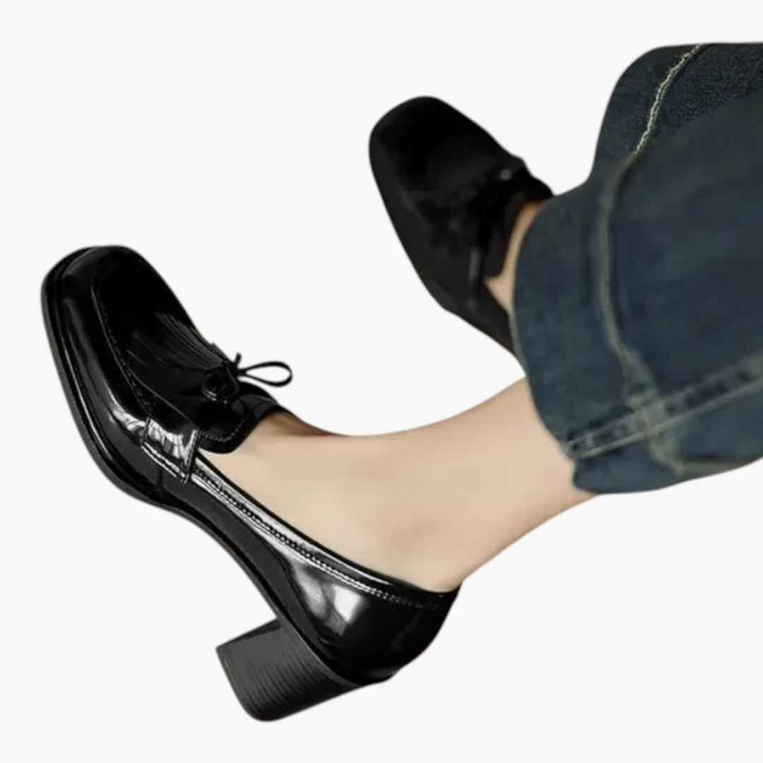 Scarpe con tacco a blocco da donna con suola in gomma