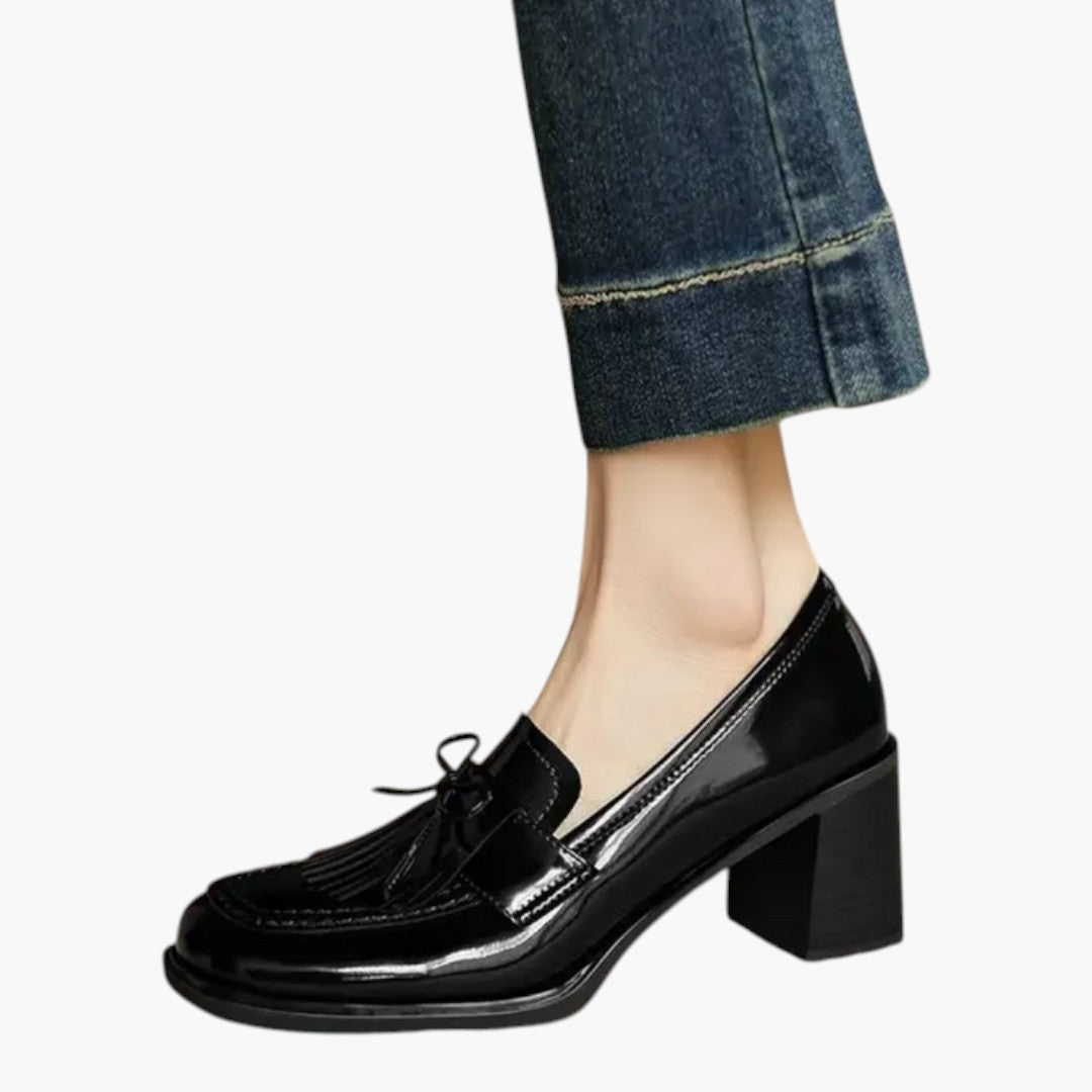 Scarpe con tacco a blocco da donna con suola in gomma