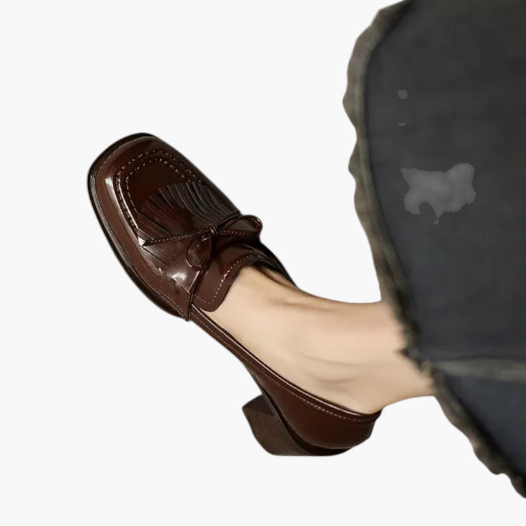 Scarpe con tacco a blocco da donna con suola in gomma