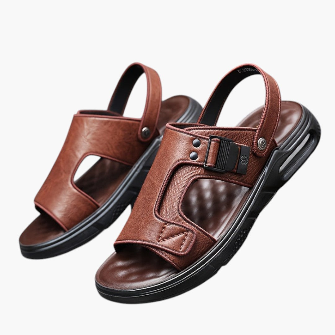 Chaussures homme respirantes avec cuir refendu et semelle PU