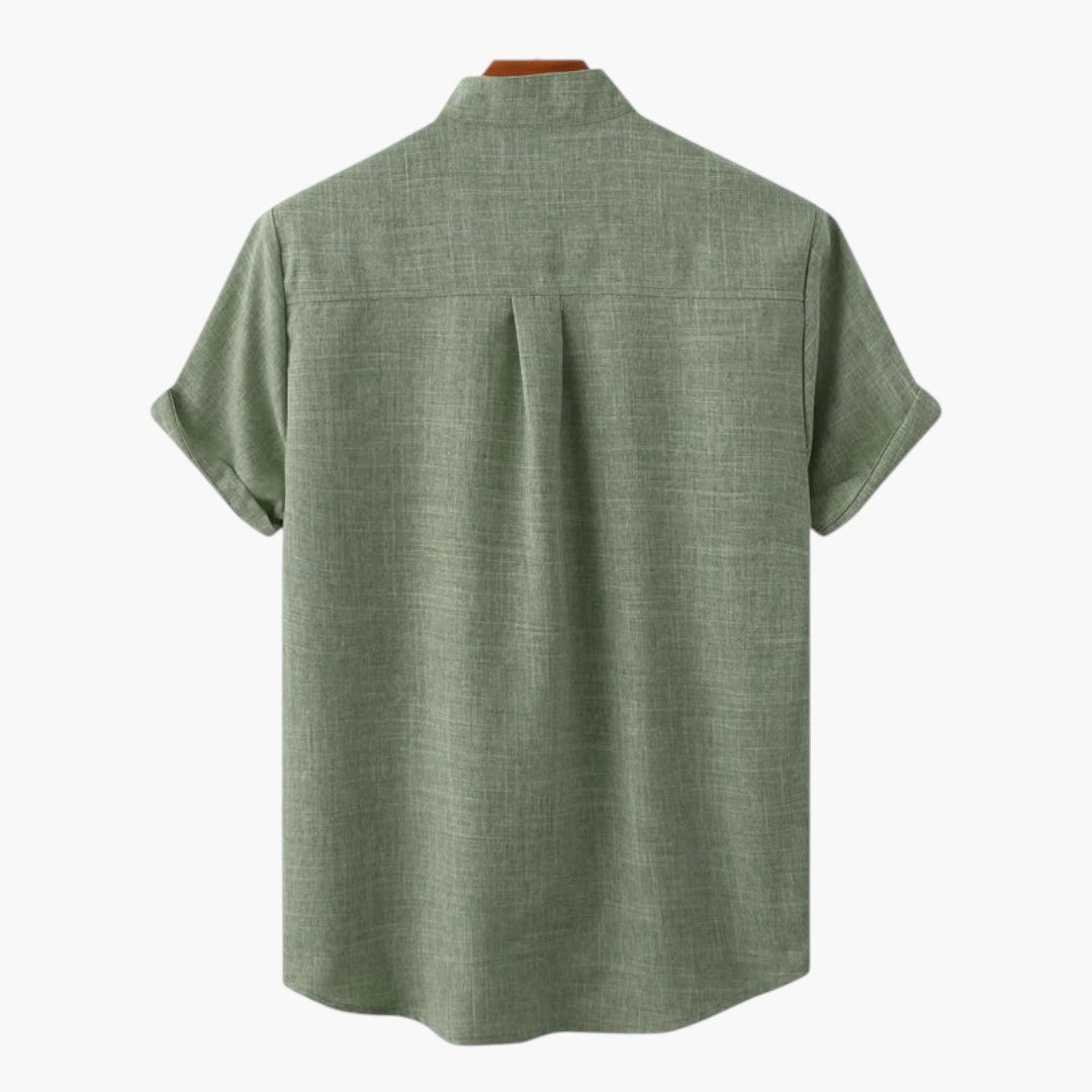Camicia Uomo con Collo Alto e Maniche Corte