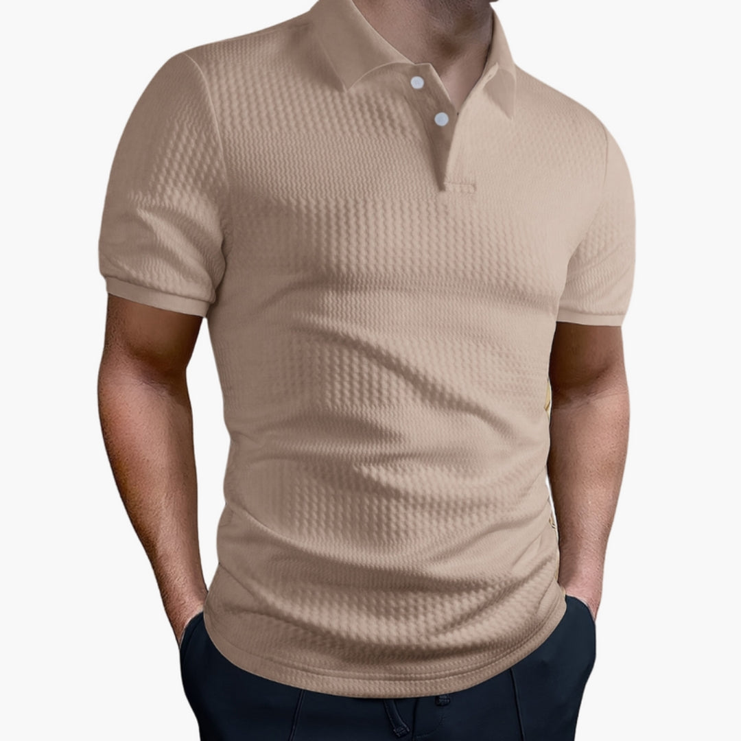 Chemise Polo Homme a Col et Surface Texturée