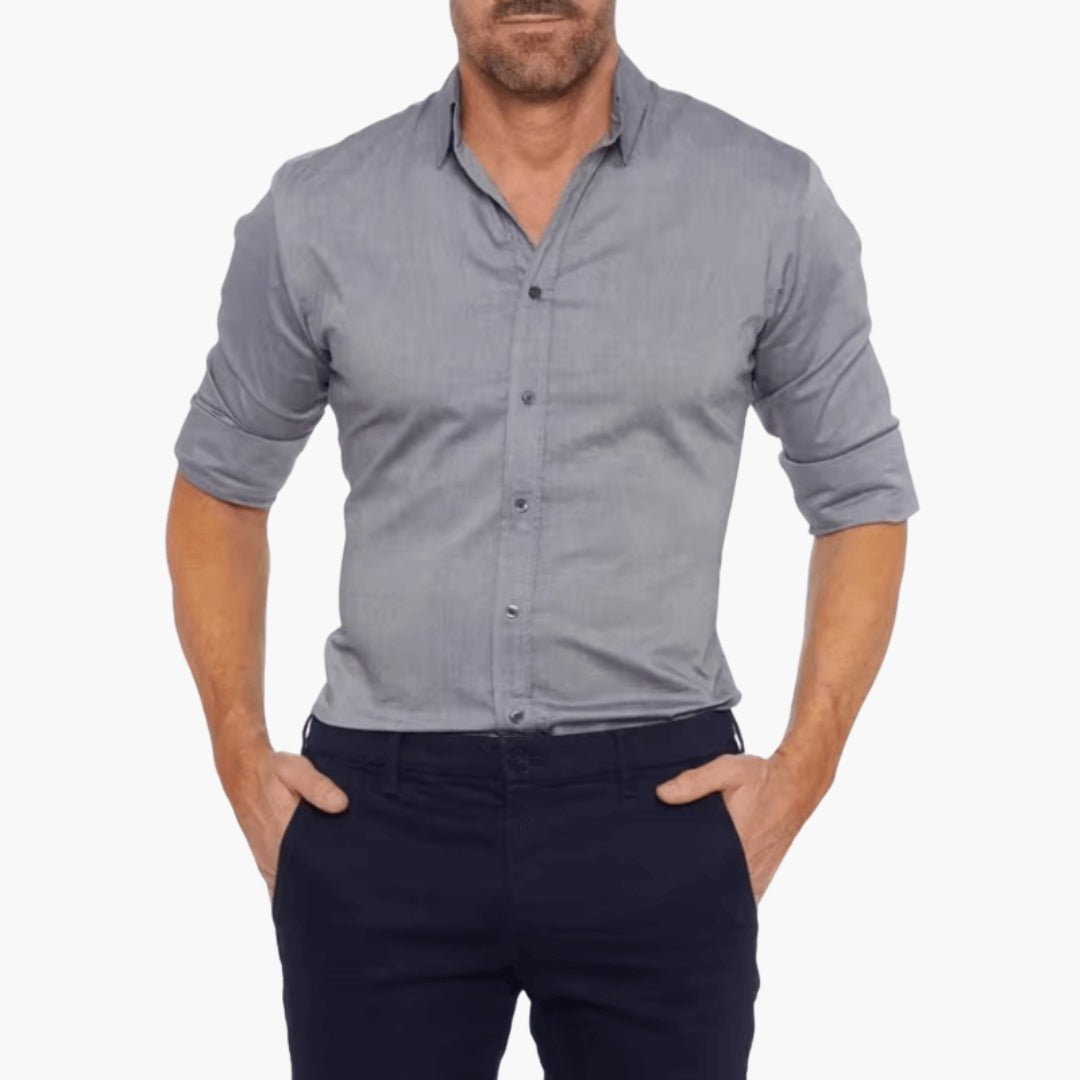 Men's shirt with collar and zip closure