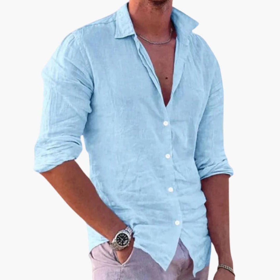 Chemise homme à col classique et fermeture boutonnée