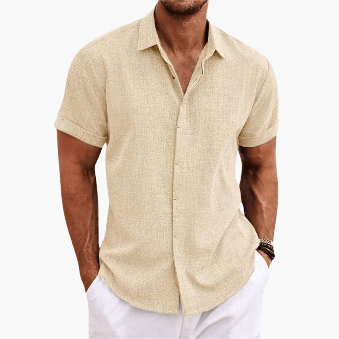 Chemise homme à col classique et manches courtes