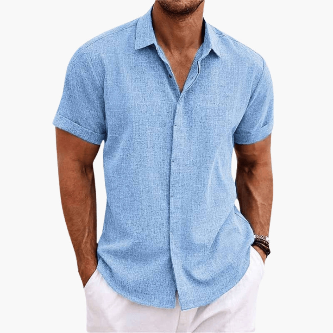 Chemise homme à col classique et manches courtes