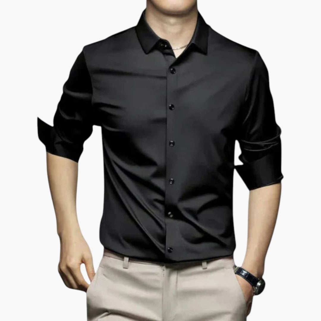 Chemise homme à col classique et patte de boutonnage