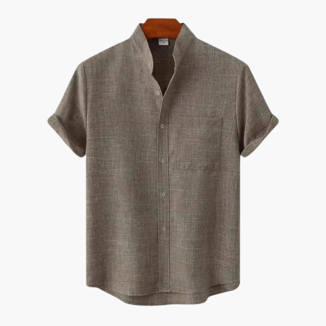 Chemise homme à col officier avec poche poitrine