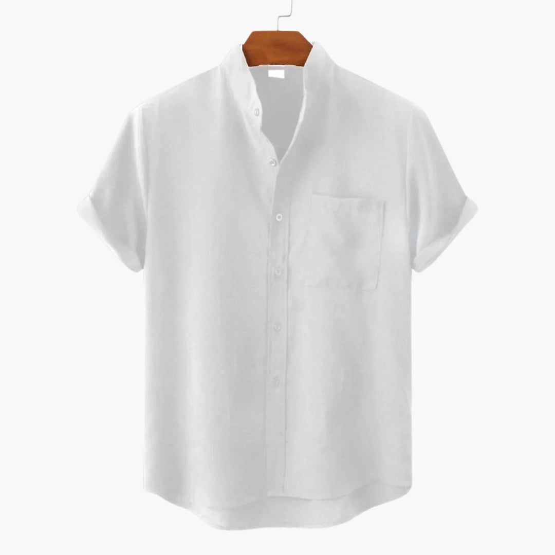 Chemise homme à col officier avec poche poitrine