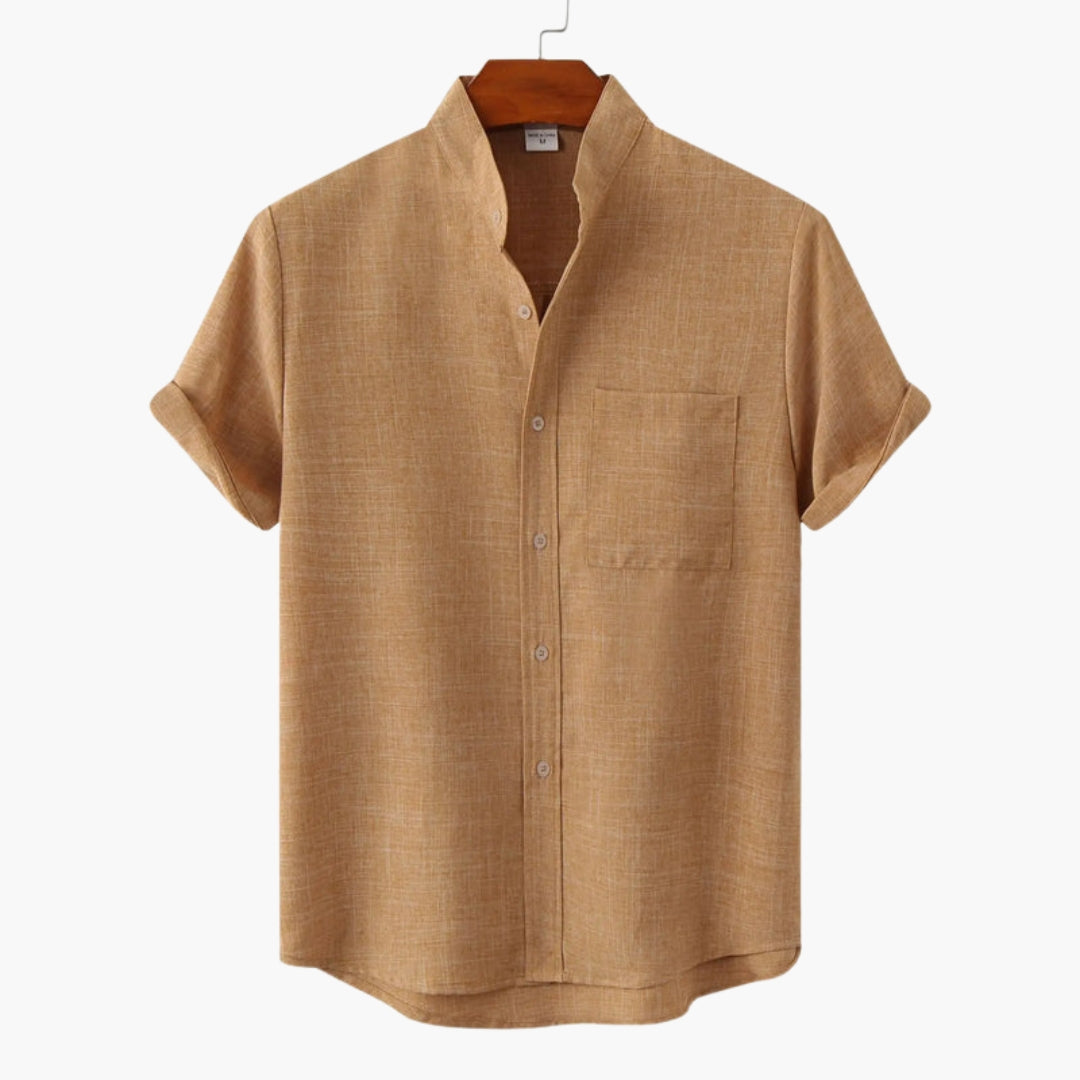 Chemise homme à col officier avec poche poitrine