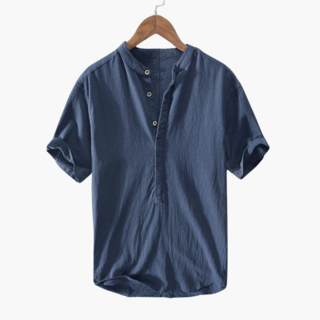 Chemise homme à col officier et manches courtes