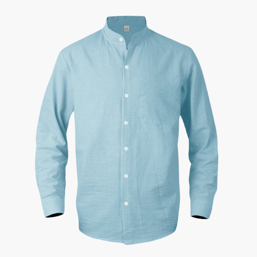 Chemise homme à col officier et motif à rayures