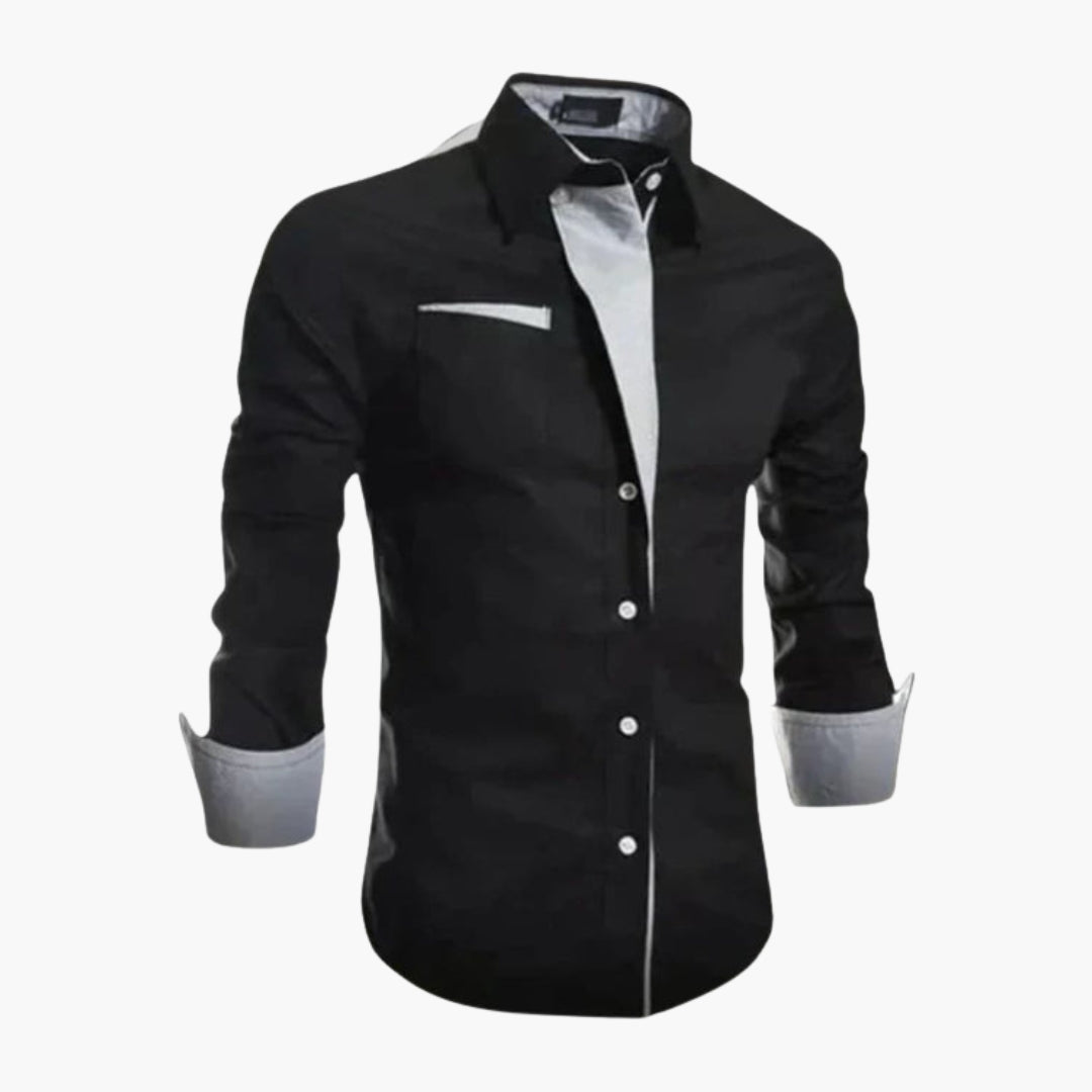 Chemise homme à col pointu avec poche poitrine
