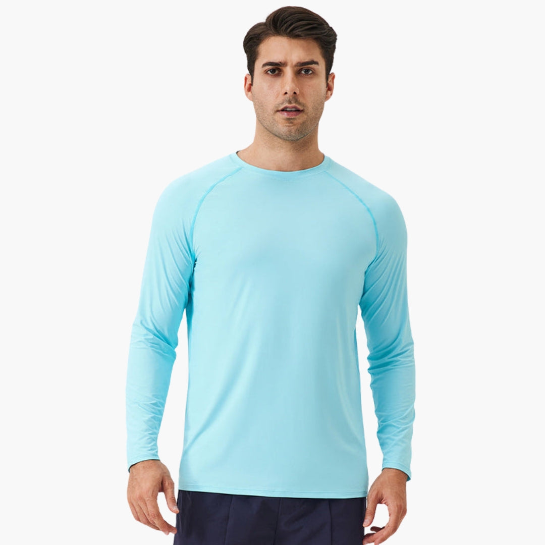 Chemise homme à manches longues avec col rond