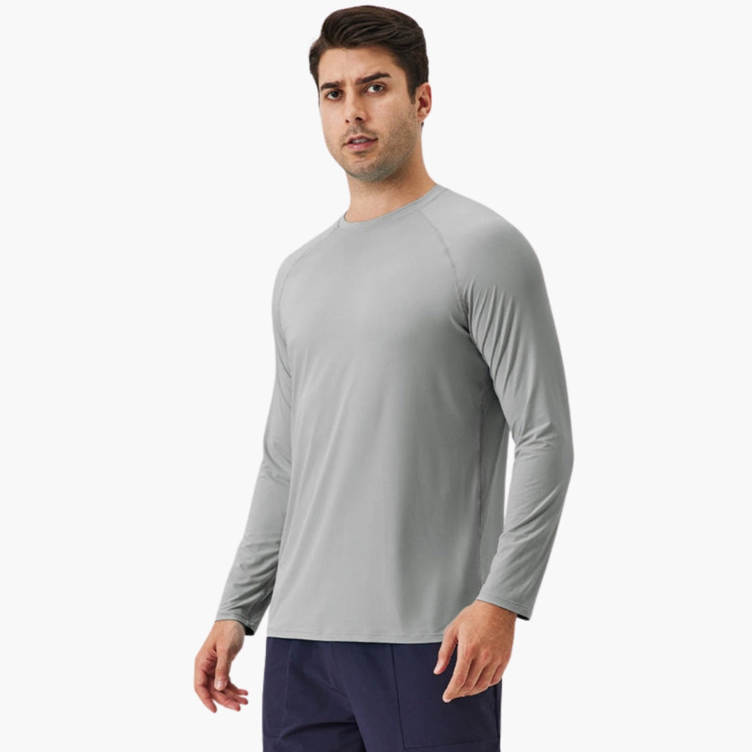 Chemise homme à manches longues avec col rond